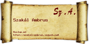 Szakál Ambrus névjegykártya